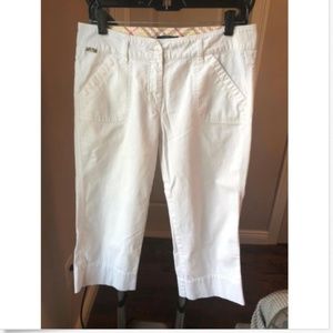 BURBERRY Cropped Boyfriend White Jeans SZ 10
